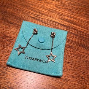 Tiffany & Co. Rare Sterling Silver Star Drop Earrings